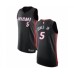 Men's Miami Heat #5 Derrick Jones Jr Authentic Black Basketball Stitched Jersey - Icon Edition