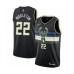 Men's Milwaukee Bucks #22 Khris Middleton Authentic Black Finished Basketball Stitched Jersey - Statement Edition