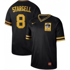 Men's Nike Pittsburgh Pirates #8 Willie Stargell Black Authentic Cooperstown Collection Stitched Baseball Jersey