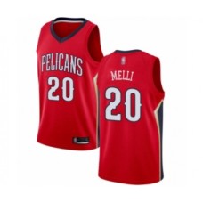 Men's New Orleans Pelicans #20 Nicolo Melli Authentic Red Basketball Stitched Jersey Statement Edition