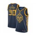 Men's Golden State Warriors #30 Stephen Curry Swingman Navy Blue Basketball 2019 Basketball Finals Bound Jersey - City Edition