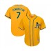 Men's Oakland Athletics #7 Cliff Pennington Replica Gold Alternate 2 Cool Base Baseball Jersey