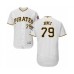 Men's Pittsburgh Pirates #79 Williams Jerez White Home Flex Base Authentic Collection Baseball Player Stitched Jersey