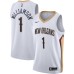 Men's New Orleans Pelicans #1 Zion Williamson Nike White 2020-21 Swingman Stitched Jersey