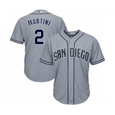 Men's San Diego Padres #2 Nick Martini Authentic Grey Road Cool Base Baseball Player Stitched Jersey