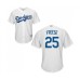 Men's Los Angeles Dodgers #25 David Freese Replica White Home Cool Base Baseball Jersey