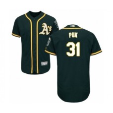 Men's Oakland Athletics #31 A.J. Puk Green Alternate Flex Base Authentic Collection Baseball Player Stitched Jersey