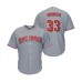 Men's Cincinnati Reds #33 Jesse Winker Replica Grey Road Cool Base Baseball Jersey