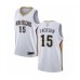 Men's New Orleans Pelicans #15 Frank Jackson Authentic White Basketball Stitched Jersey - Association Edition