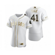 Men's Boston Red Sox #41 Chris Sale Nike White Authentic Golden Edition Stitched Jersey