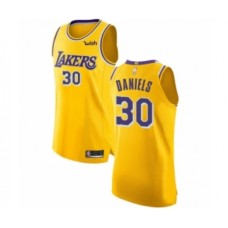 Men's Los Angeles Lakers #30 Troy Daniels Authentic Gold Basketball Jersey - Icon Edition