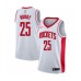 Men's Houston Rockets #25 Robert Horry Authentic White Finished Basketball Stitched Jersey - Association Edition