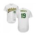 Men's Oakland Athletics #19 Josh Phegley White Home Flex Base Authentic Collection Baseball Jersey