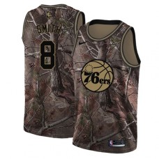 Men's Nike Philadelphia 76ers #8 Zhaire Smith Swingman Camo Realtree Collection NBA Jersey