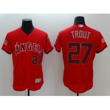 Men's Los Angeles Angels of Anaheim #27 Mike Trout Authentic Red Independent Stitched Jersey