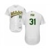 Men's Oakland Athletics #31 A.J. Puk White Home Flex Base Authentic Collection Baseball Player Stitched Jersey