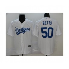 Men's Los Angeles Dodgers #50 Mookie Betts White 2020 Cool Base Stitched Jersey