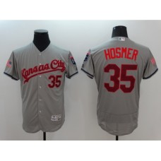 Men's Kansas City Royals #35 Eric Hosmer Gray Fashion Stars & Stripes FlexBase Player Stitched Jersey