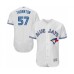 Men's Toronto Blue Jays #57 Trent Thornton White Home Flex Base Authentic Collection Baseball Player Stitched Jersey