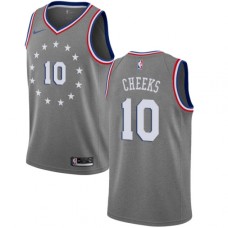 Men's Nike Philadelphia 76ers #10 Maurice Cheeks Swingman Gray NBA Jersey - City Edition