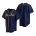 Men's Nike Milwaukee Brewers Blank Navy Alternate Stitched Baseball Jersey