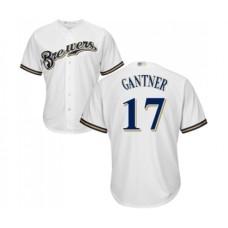 Men's Milwaukee Brewers #17 Jim Gantner Replica White Alternate Cool Base Baseball Jersey