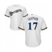 Men's Milwaukee Brewers #17 Jim Gantner Replica White Alternate Cool Base Baseball Jersey