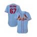 Men's St. Louis Cardinals #67 Justin Williams Light Blue Alternate Flex Base Authentic Collection Baseball Player Stitched Jersey