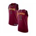 Men's Cleveland Cavaliers #1 Nik Stauskas Authentic Maroon Basketball Jersey - Icon Edition