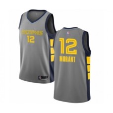 Men's Memphis Grizzlies #12 Ja Morant Authentic Gray Basketball Stitched Jersey - City Edition