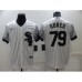 Men's Chicago White Sox #79 Jose Abreu White Gradient Sleeves Stitched Baseball Jersey