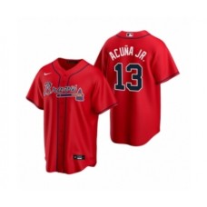 Men's Atlanta Braves #13 Ronald Acuna Jr. Nike Red 2020 Replica Alternate Stitched Jersey