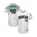 Men's Arizona Diamondbacks #48 Abraham Almonte White Teal Alternate Authentic Collection Flex Base Baseball Jersey