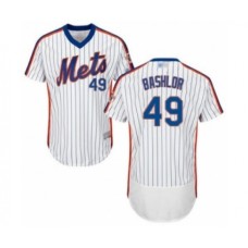 Men's New York Mets #49 Tyler Bashlor White Alternate Flex Base Authentic Collection Baseball Player Stitched Jersey