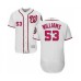 Men's Washington Nationals #53 Austen Williams White Home Flex Base Authentic Collection Baseball Player Stitched Jersey