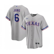 Men's Texas Rangers #6 Josh Jung Gray Cool Base Stitched Baseball Jersey