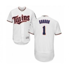 Men's Minnesota Twins #1 Nick Gordon White Home Flex Base Authentic Collection Baseball Player Stitched Jersey