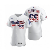 Men's Ross Stripling #68 Los Angeles Dodgers White 2020 Stars & Stripes 4th of July Stitched Jersey