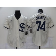 Men's Nike Chicago White Sox #74 Eloy Jimenez Cream Game 2021 Field of Dreams Stitched Jersey