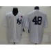 Men's New York Yankees #48 Anthony Rizzo White No Name Stitched Rose Nike Cool Base Throwback Jersey