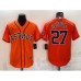 Men's Houston Astros #27 Jose Altuve Orange With Patch Stitched MLB Cool Base Nike Jersey