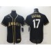 Men's Los Angeles Angels of Anaheim #17 Shohei Ohtani Black Gold Authentic Collection Stitched Jersey