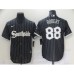 Men's Chicago White Sox #88 Luis Robert Authentic Black Fashion Stitched Jersey