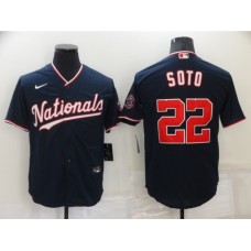 Men's Nike Washington Nationals #22 Juan Soto Navy Blue Alternate Stitched Jersey