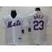 Men's Nike New York Mets #23 Javier Bez White Game Authentic Baseball Stitched Jersey