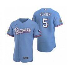 Men's Texas Rangers #5 Corey Seager Light Blue Flex Base Stitched Jersey