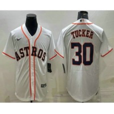 Men's Houston Astros #30 Kyle Tucker White Stitched MLB Cool Base Nike Jersey