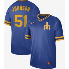 Men's Nike Seattle Mariners #51 Randy Johnson Royal Authentic Cooperstown Collection Stitched Baseball Jersey