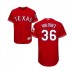 Men's Texas Rangers #36 Edinson Volquez Red Alternate Flex Base Authentic Collection Baseball Jersey