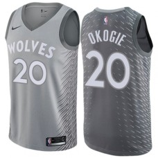 Men's Nike Minnesota Timberwolves #20 Josh Okogie Swingman Gray NBA Jersey - City Edition